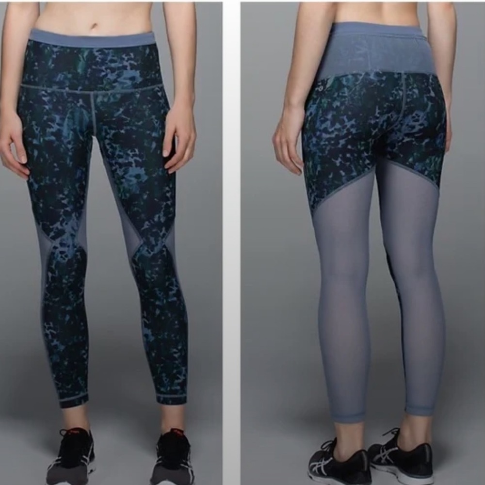 Lululemon Running In The City 7/8 Tight Pants High Rise Mesh Stretch Reflective